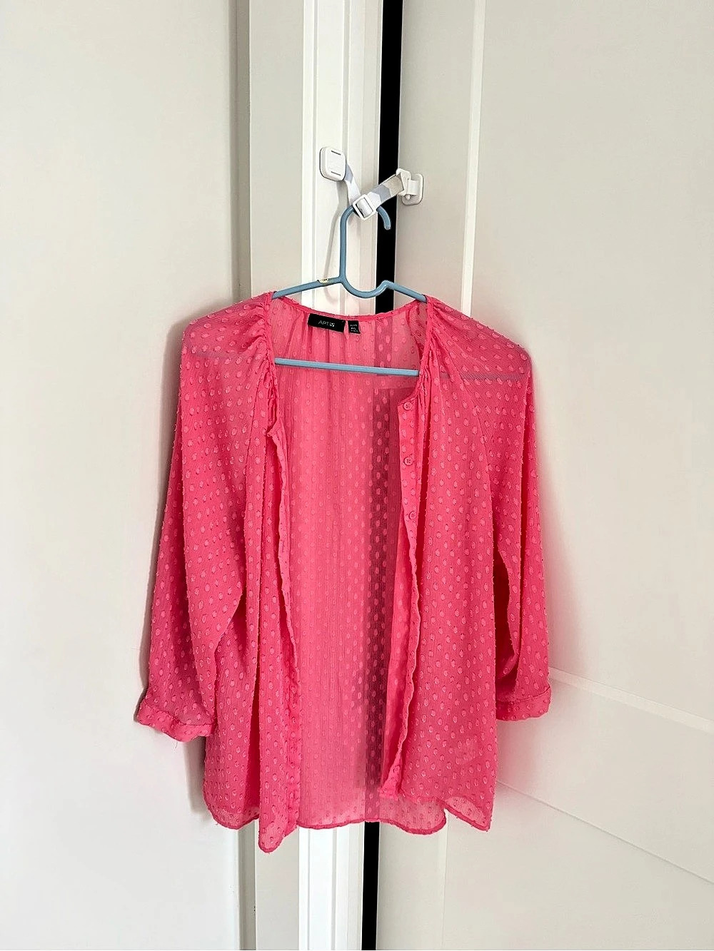 APT. 9 Pink Polka Dot Blouse Size XL
